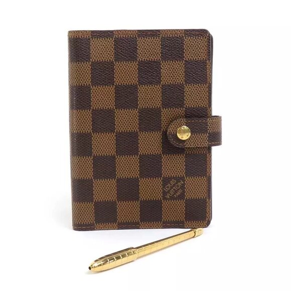 Auth LOUIS VUITTON Damier Agenda PM and Stylo Agenda Set Brown/Gold - e60000a - Picture 1 of 8